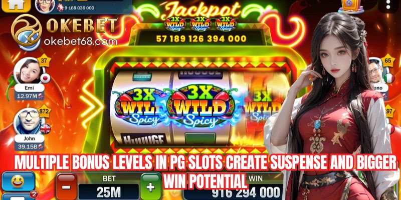 Multiple bonus levels in PG slots create suspense and bigger win potential